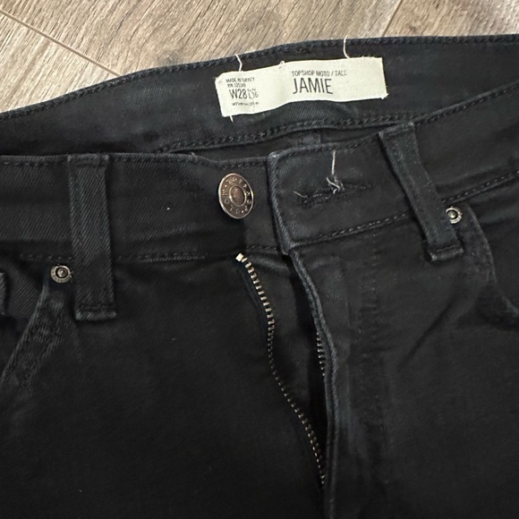 Topshop Moto Tall Black Destroyed Skinny Jeans - Picture 3 of 6